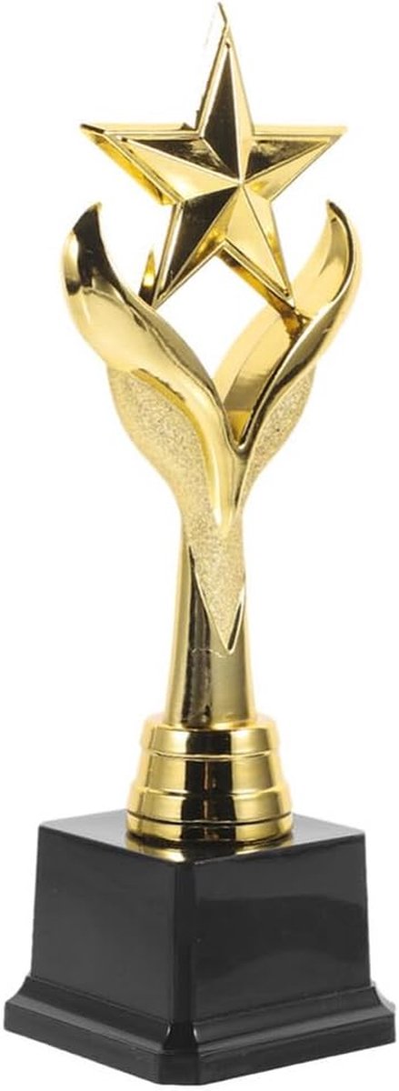 Plastic Award Trofee - Gouden Ster Beker - Kinderen Belonen - Speciaal Gevormd Figuur - 28 cm - Goud