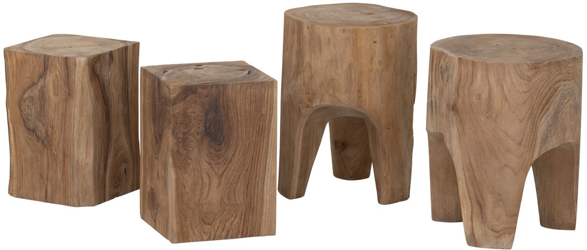 MUST Living Side table Rio,38x25x25 cm, teakwood log