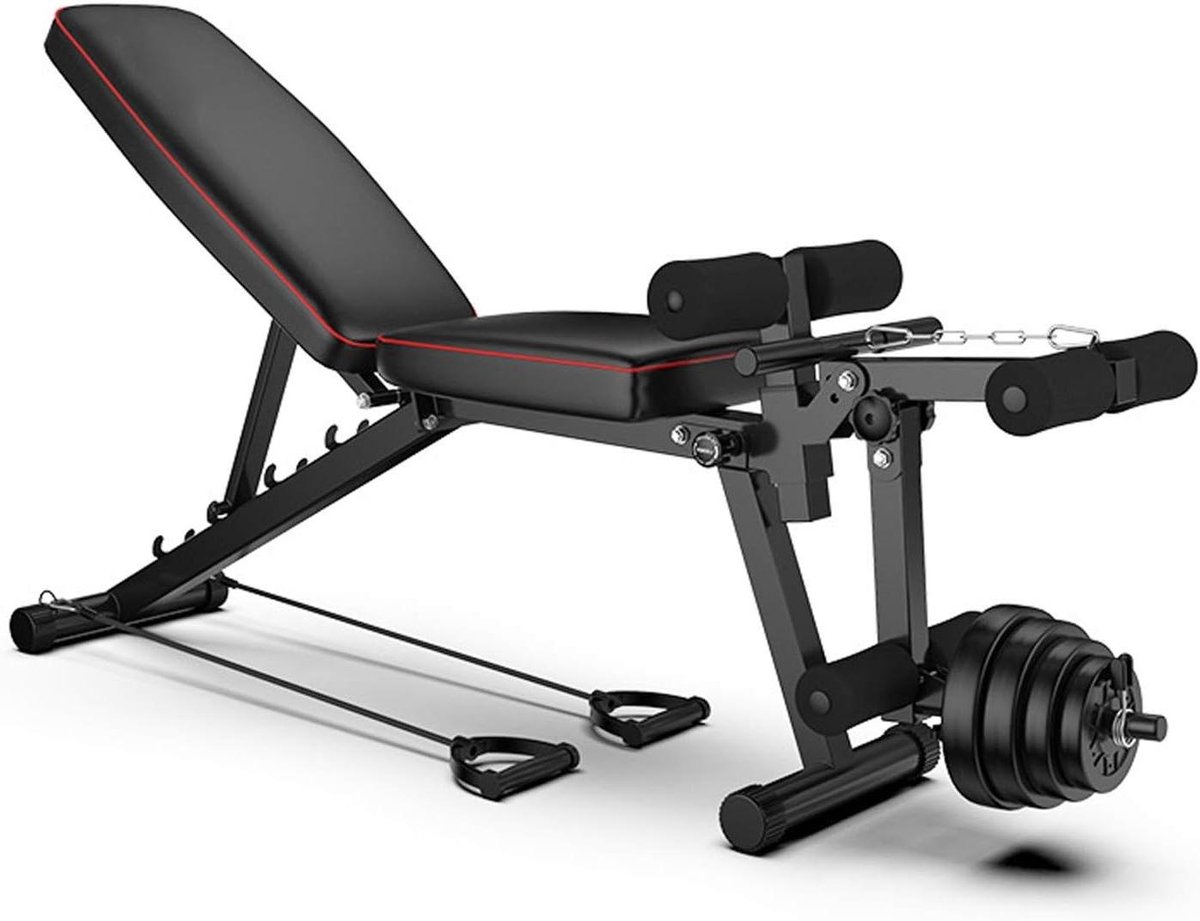 Olympische Halterbank - Fitness Bank - Thuis Krachttraining - Verstelbare Rugleuning - 440 lbs Capaciteit - Zwart
