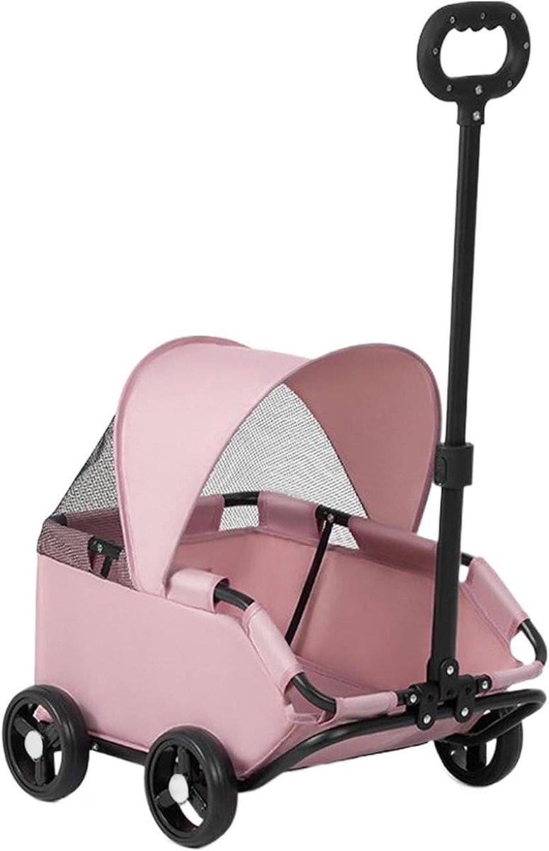 Dieren Wandelwagen - Reisbuggy - Dagelijks Vervoer - Compact Opvouwbaar - 54 x 36 x 26 cm - Roze
