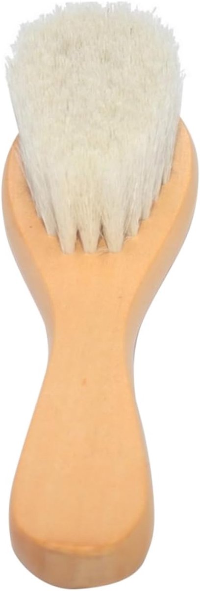 Babydouche Borstel - Babyborstel Harenkam - Huid Reinigen - Ergonomisch Handvat - 18 x 6 x 4.3 cm - Houtkleur