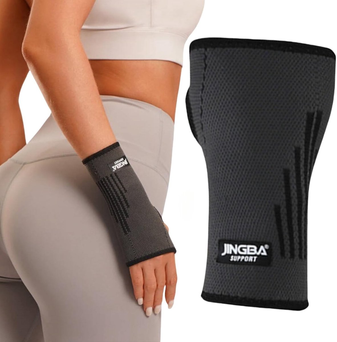 Verstevigde Binnenhandschoenen voor Boksen - Elastische Bandages voor MMA, Muay Thai en Sparring - Zwart, Maat L, Polyester en Elastaan