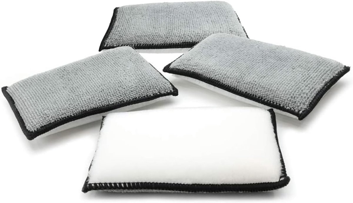 Allecto Plus - Auto Dubbelzijdige Fluwelen Handdoek Scrubber Pads - 4 Stuks - Auto Reiniger - Scrubben - Huishoudelijke Pluche