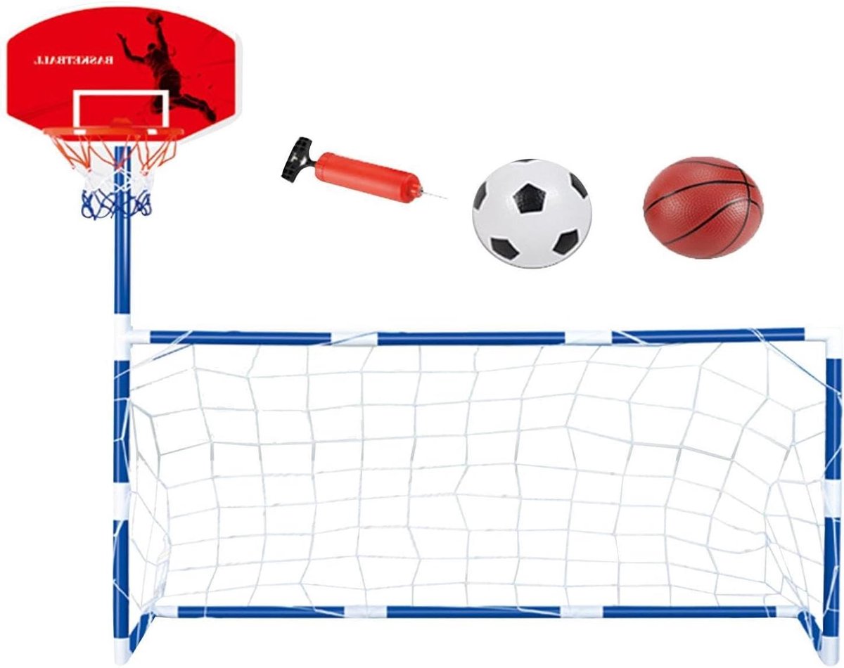 Basketbalring voor kinderen - Buitenspeelgoed Basketbal - Sportvaardigheden trainen - Versterkte stabiele basis - 122 x 136 x 48 cm