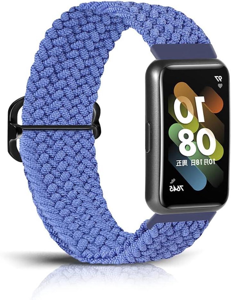 Nylon Gevlochten Band - Elastische Band Horloge - Dagelijks Gebruik - Verstelbare Gesp - One Size - Blauw