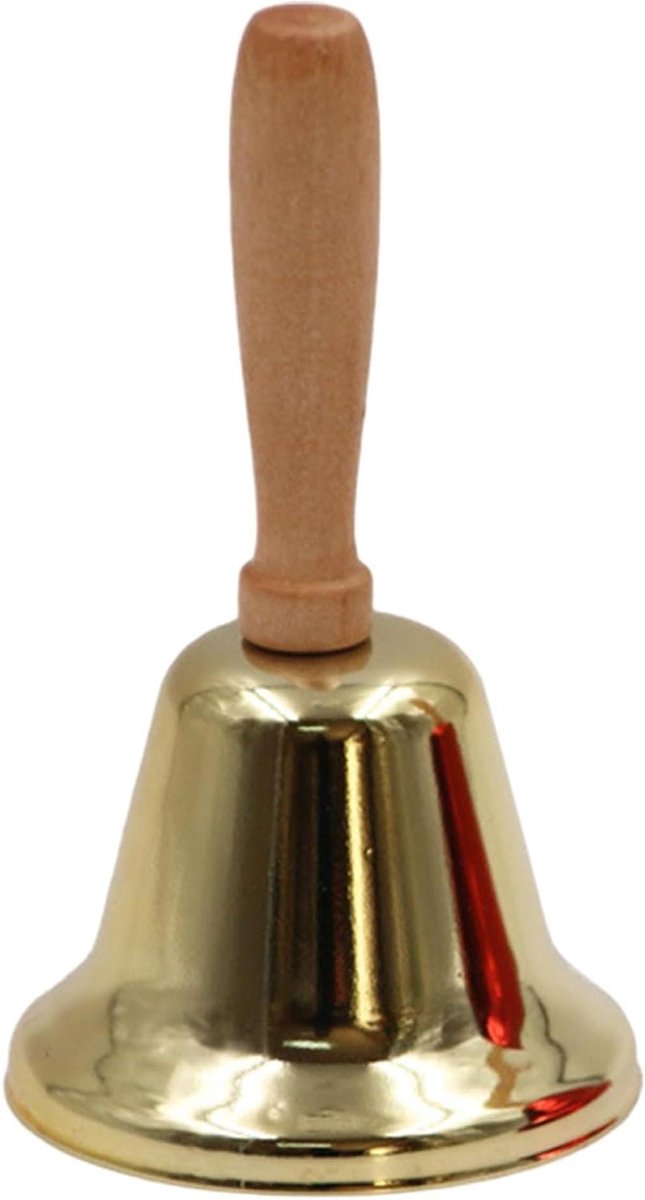 Metalen Handbel - Alarmbel - Signalen Geven - Extra Luid Geluid - 11.6 cm - Goud