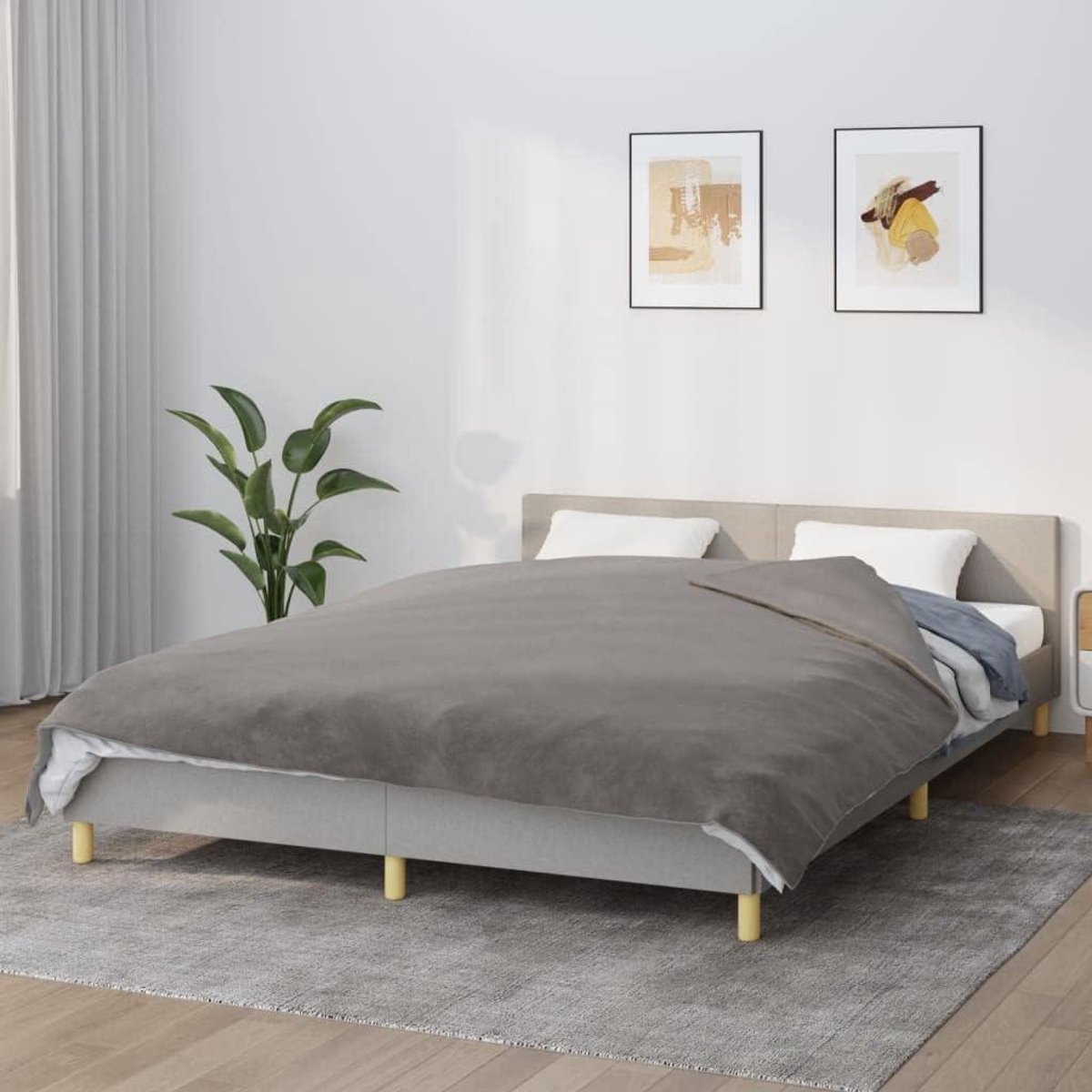 Gewichtsdeken met Overtrek - Verzwaringsdeken Winterdeken - Ontspannen Inslapen - Gelijkmatige Drukverdeling - 200 x 225 cm - Grijs