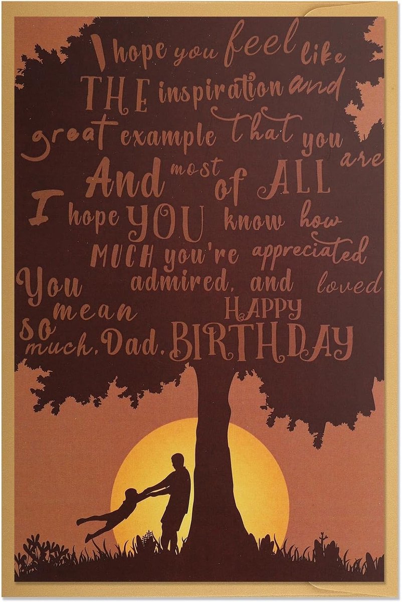 Verjaardagskaart voor vader, unieke Happy Birthday Dad-kaart met envelop Verjaardagsgroetkaart voor vader van dochter of zoon Perfecte verjaardags- en Vaderdagcadeaus