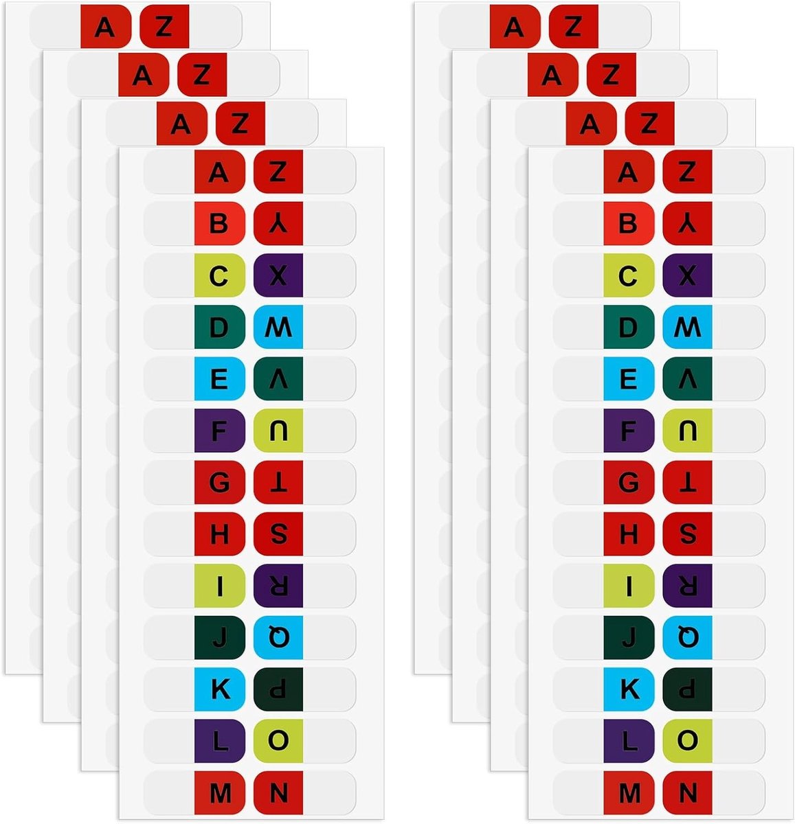 Kleurige A-Z Stickers en Index Tabs voor Notitieboek, Leerboeken en Woordenboeken (208 stuks)