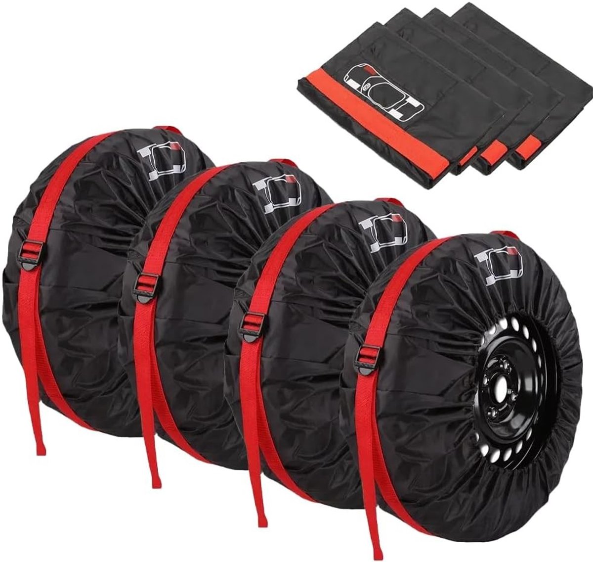 Set van 4 Waterdichte en Stofdichte Bandenhoezen voor Opslag en Transport (Diameter 80 cm)