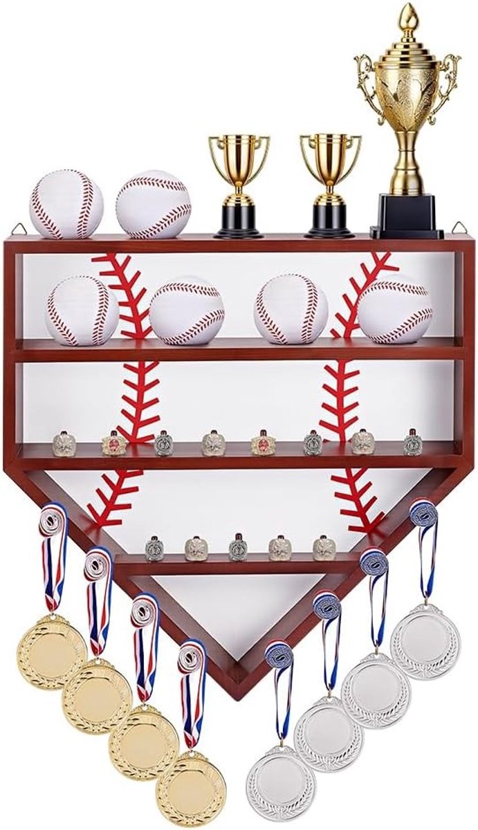 Baseball Display Case voor 1 Bal en Ring - Wandhouder voor Sportherinneringen en Verzamelobjecten