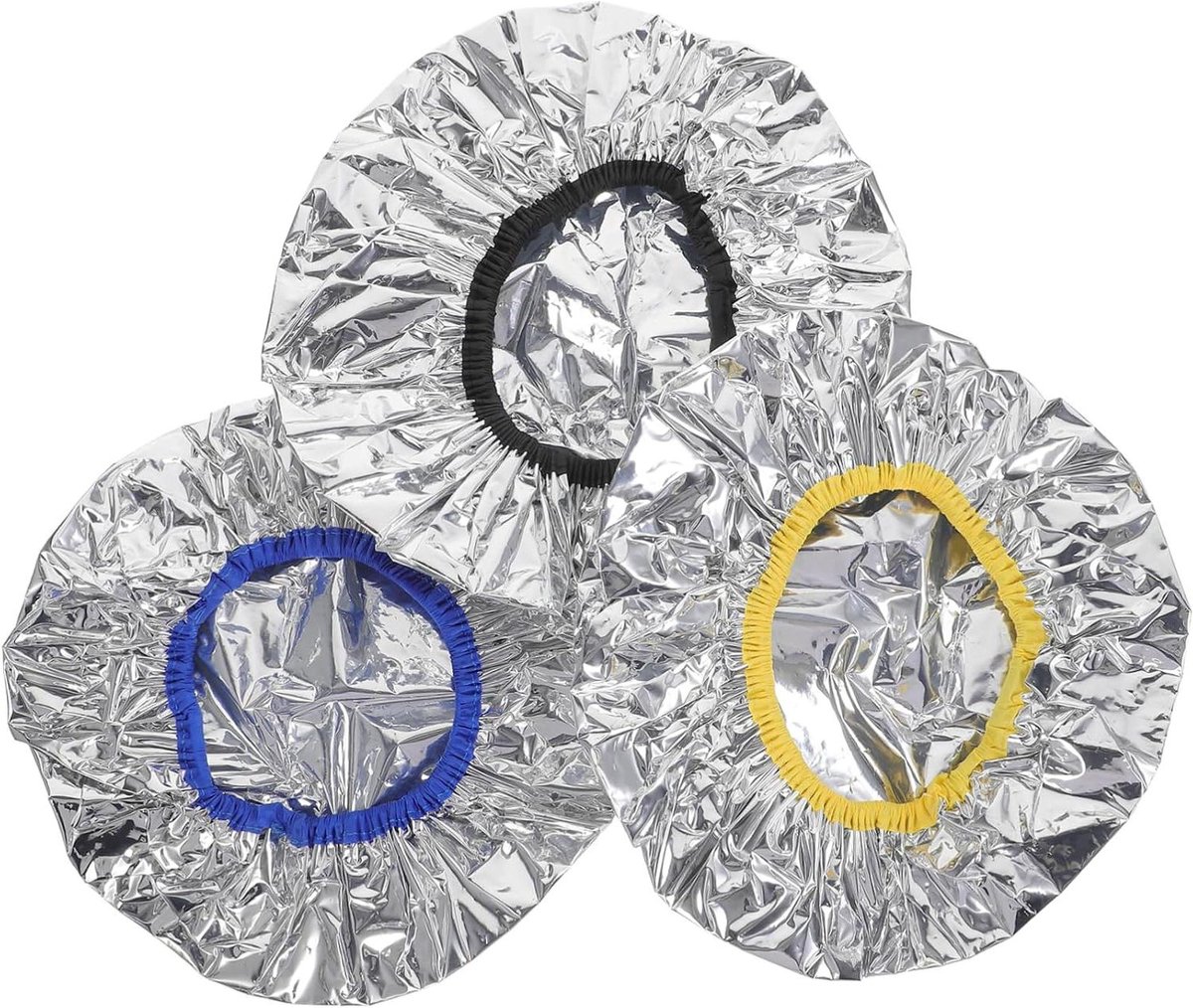 Haarverzorgingskapjes - Douchemutsen - Diepe Haarverzorging - Aluminiumfolie ontwerp - 3 stuks - Diverse kleuren