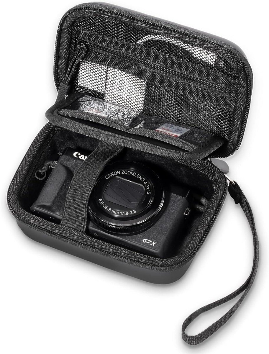 GELLDG Camera opbergtas - Cameratas voor Digitale Camera - Geschikt voor Canon G7X Mark III/II, Sony ZV-1F, Ricoh GR III en meer - Kunststof - Afmetingen 15x10,5x7cm