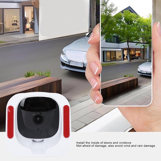 2K Raambeveiligingscamera - Draadloze 4MP Binnen Glas Camera - Dubbele Band 5GHz/2.4GHz - 140° Groothoek - AI-bewegingswaarschuwingen - Kleefinstallatie zonder boren — afbeelding 4