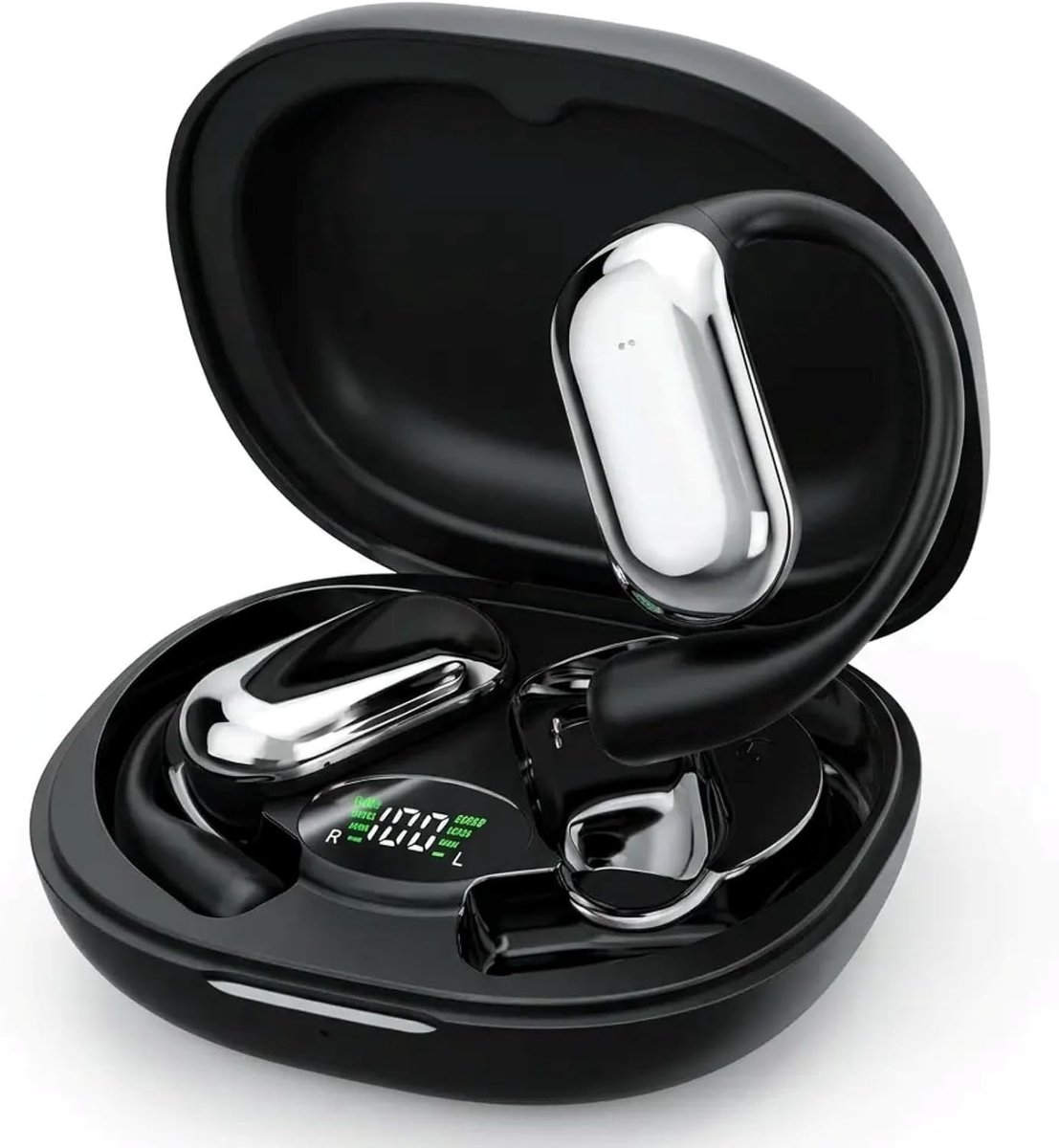 Bone conduction headphone - Zwart - Draadloos Bluetooth sport-hoofdtelefoon - IPX7 waterdicht - Voor intensief sporten en buitengebruik