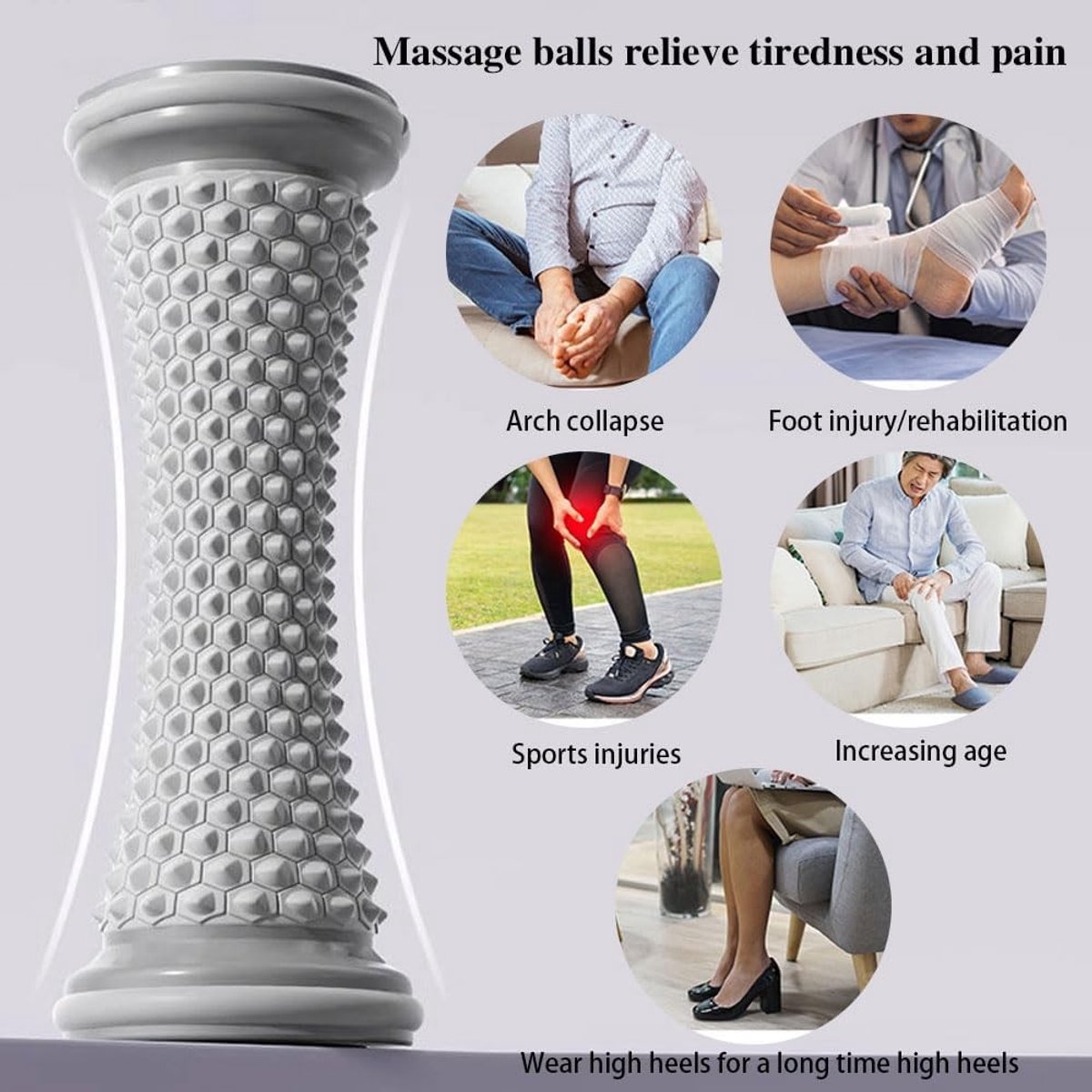 Massageapparaat voor Voeten - Grijs - Handmatig - Voor Pijnverlichting en Spierspanning - Voor Thuis en Yoga