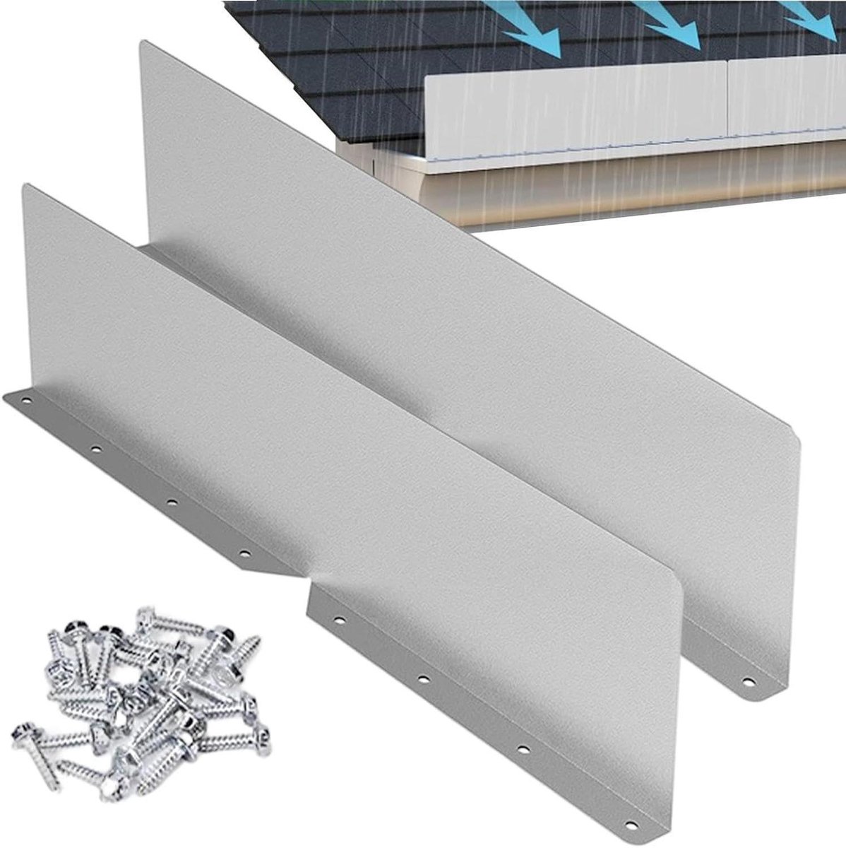 Dakgoot Guards - Regenwater Omvormer Goot - Voorkom Overloop - Robuust Roestvrij Aluminium - 40 x 9 cm - Aluminium