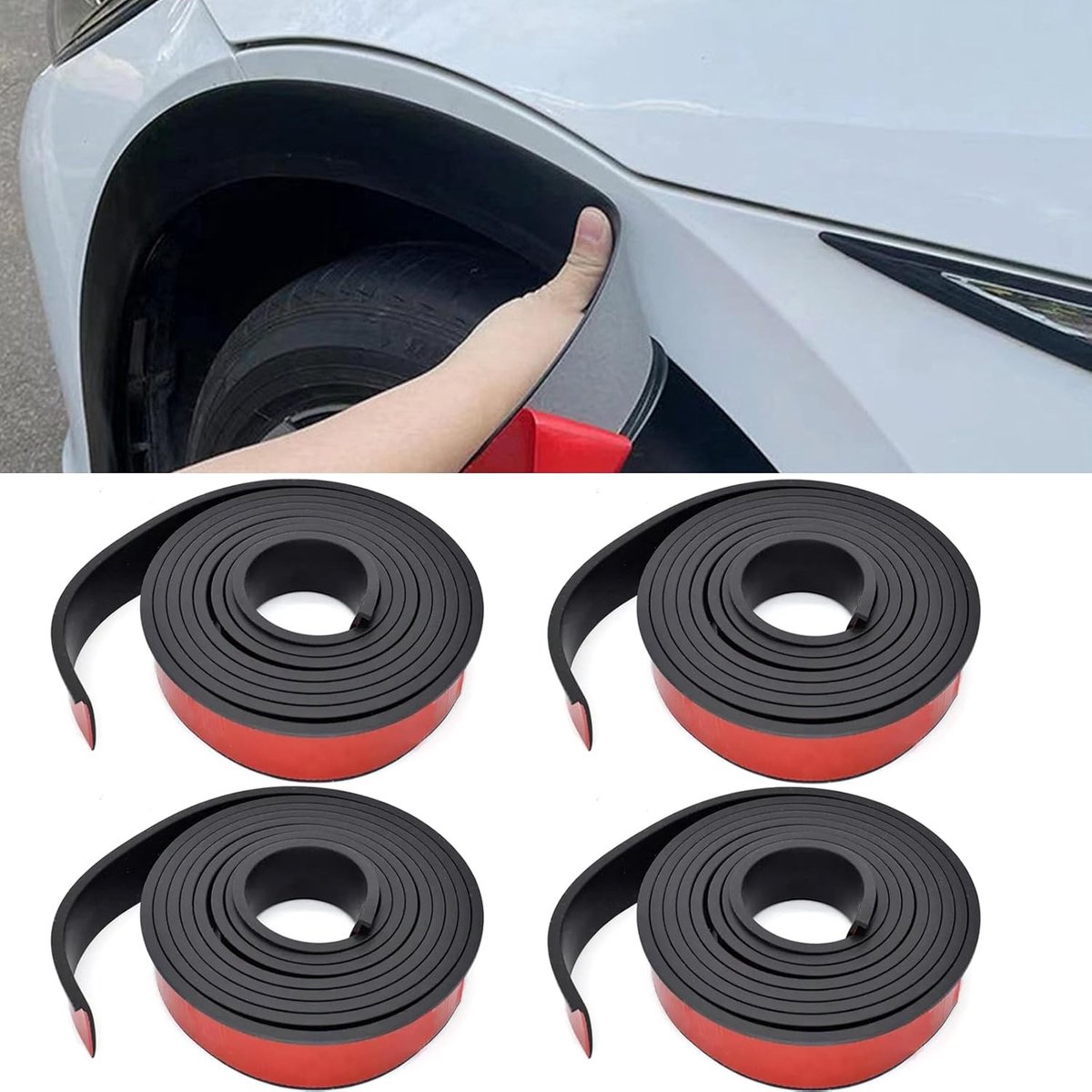 Fender Widening Strips 1.5 m - PVC Beschermplaten - Zelfklevend - Bescherming tegen vuil en krassen - SnelShoppen