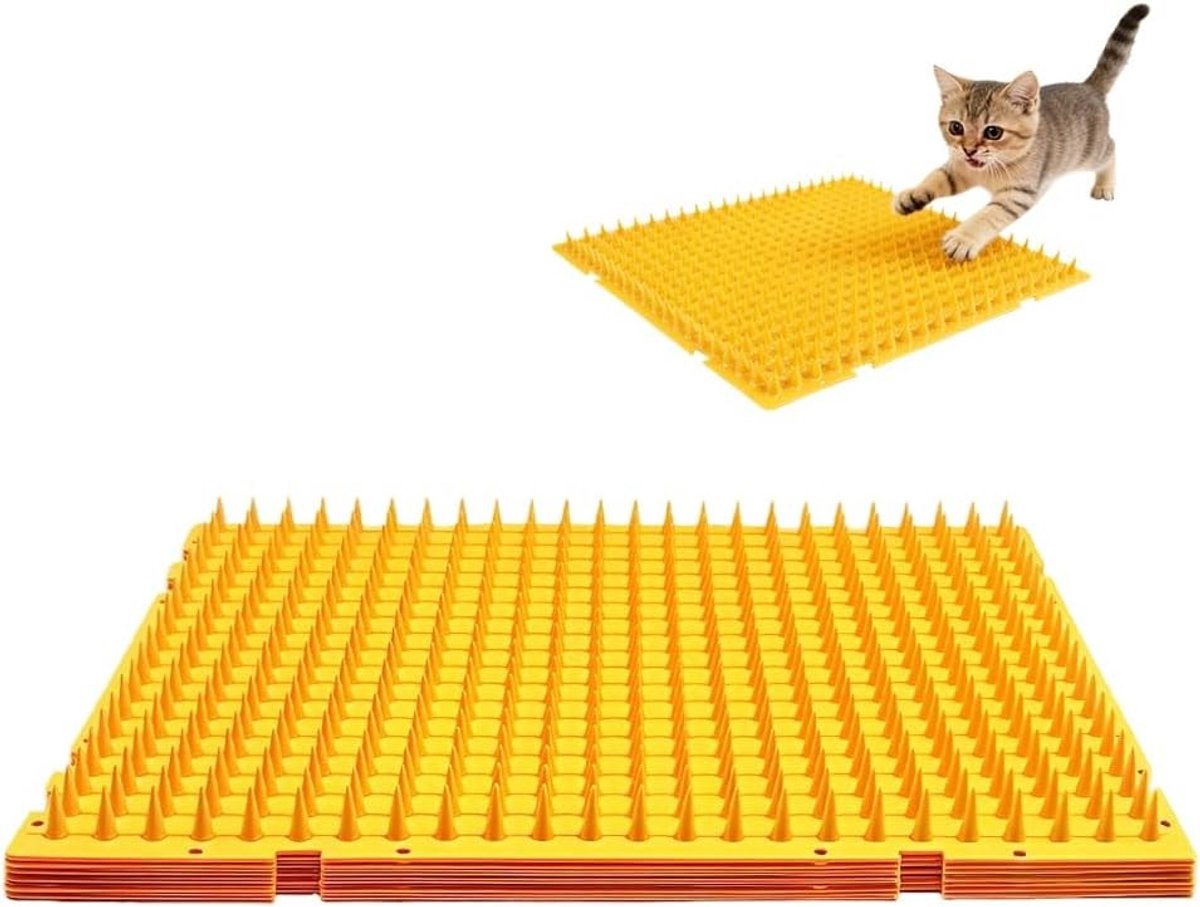 Doornrooster tegen katten - Oranje - 42 x 34 cm - Kunststof uitbreidbaar kattenafweerrooster voor tuin en balkon