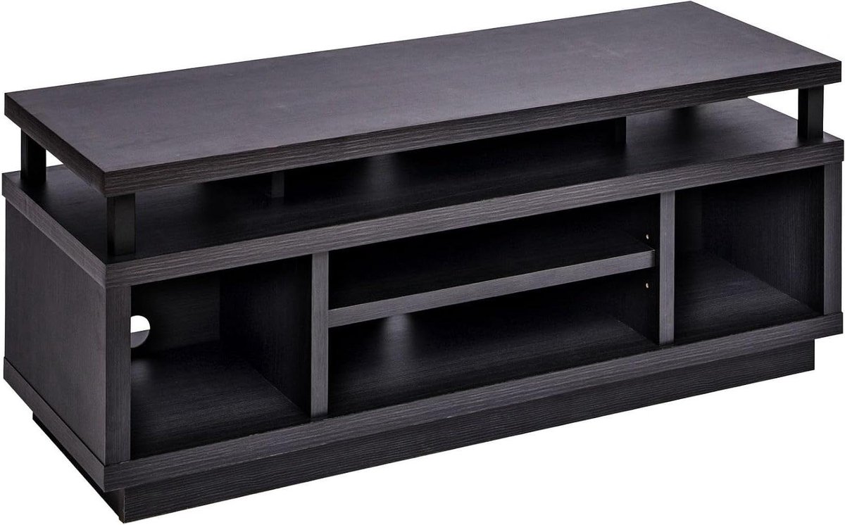 Tv-meubel - Mediabureau Kast - Woonkamer Inrichting - Vijf Opbergvakken - Tot 43 Inch - Eiken Zwart