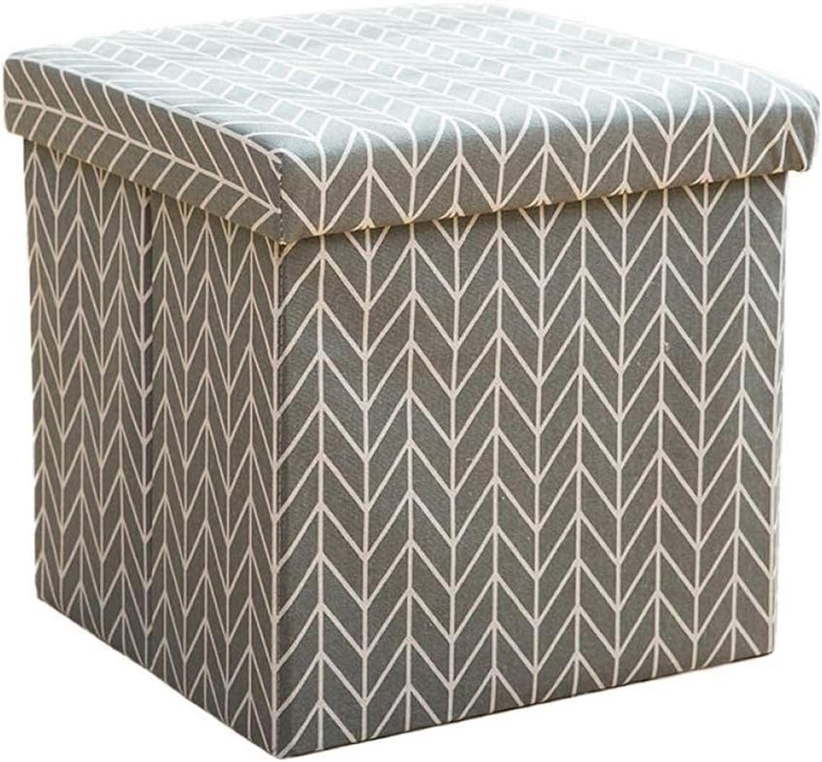 Opvouwbare Poef - Voetenbank Kruk - Extra Zitplaats - Grote Opbergruimte - 31x31x31cm - Kleurrijk