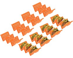 Taco Houders - Plates - Tacos Serveren - Stapelbaar Ontwerp - 8 Stuks - Oranje