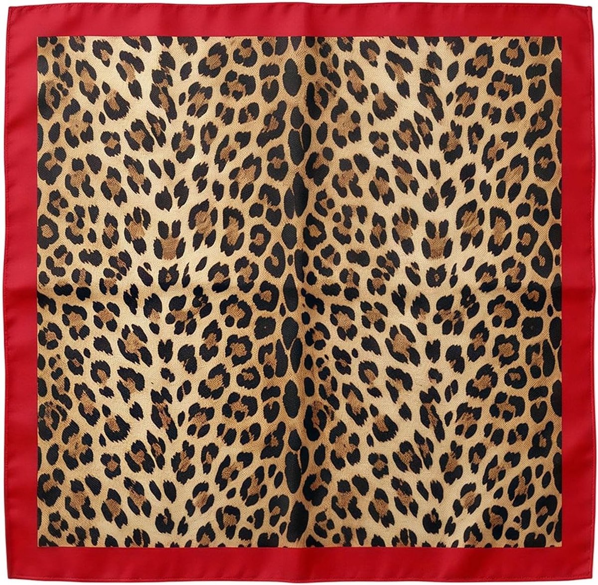 Elegant Halstuch met Leoprint, 70x70cm Vierkant Seidentuch, Perfect als Accessoire of Cadeau voor Dames, Luxe en Modieus Design