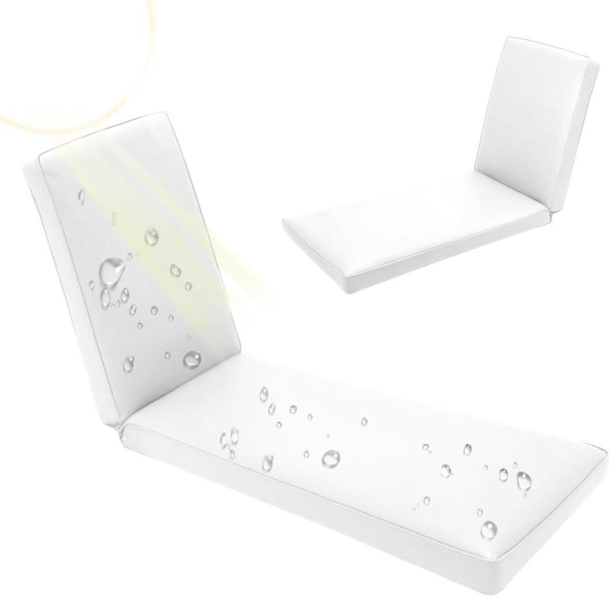 Ligstoelkussen Vervangend - Tuinkussen Loungebank - Buiten Ontspannen - Waterbestendige Hoes - 178 x 59 x 5 cm - Grijs