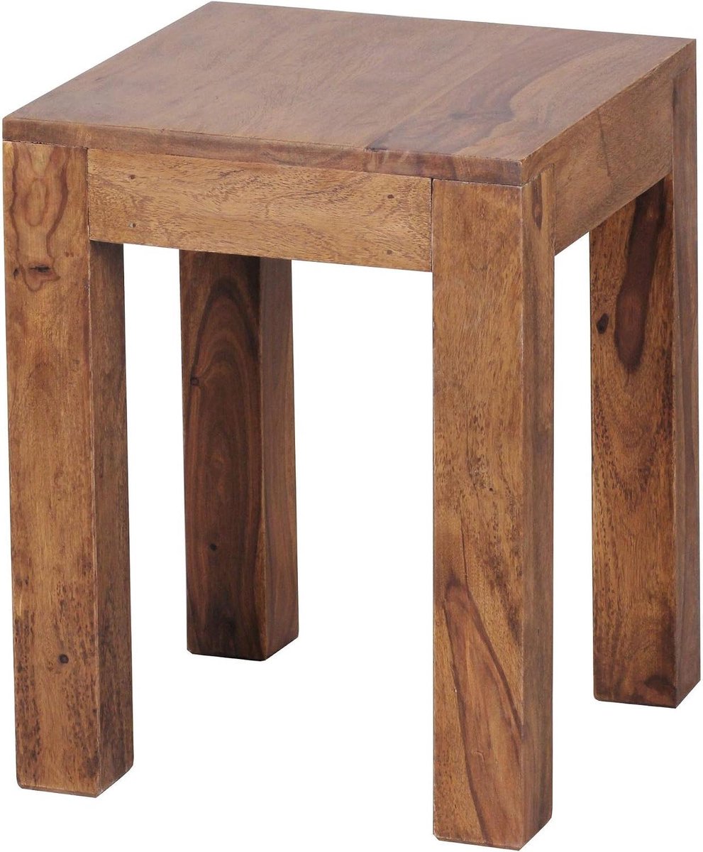 Houten bijzettafel - Salontafel woonkamer - Decoratief object - Handgemaakt uniek design - 35x35x45 cm - Donker hout