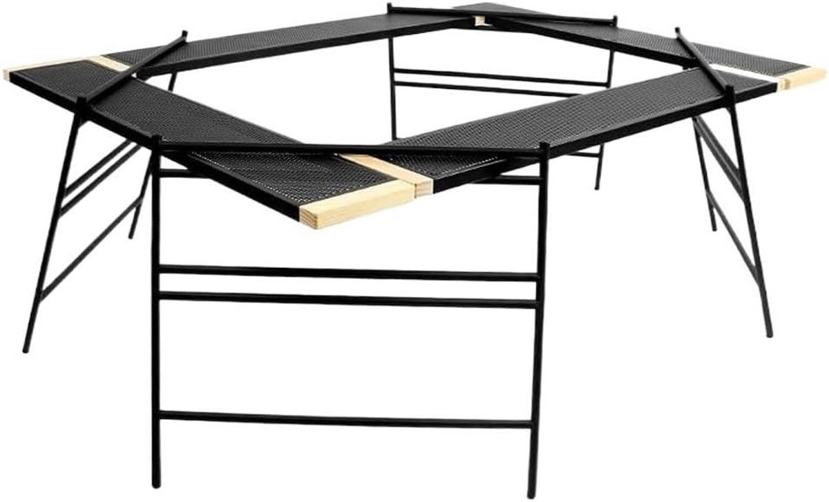Picknicktafel Klaptafel - Camping Tafel - Buiten Koken - Inklapbaar Ontwerp - 119x43cm - Zwart