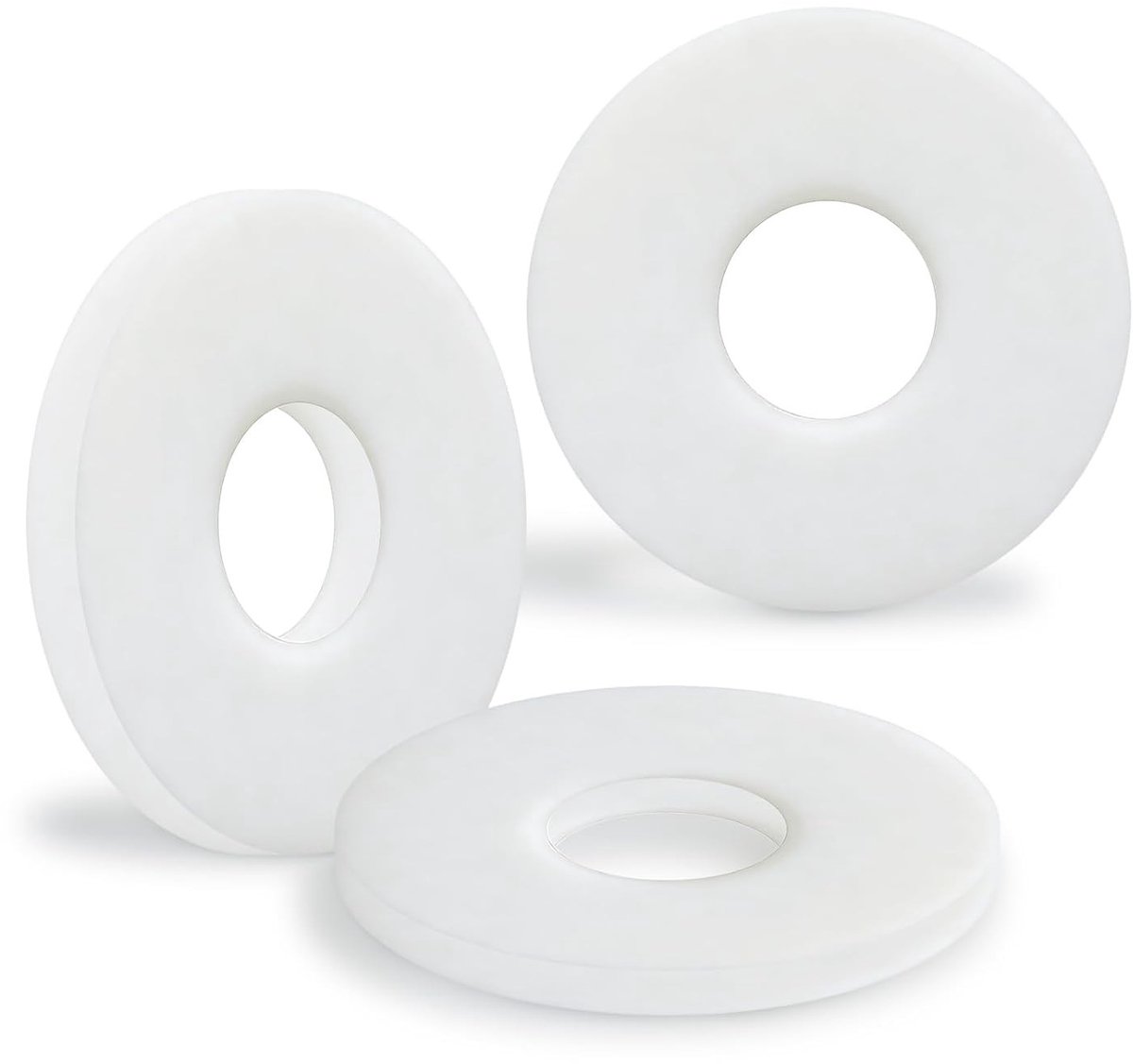 Set van 80 vlakke kunststof ringetjes M5 x 15 mm witte nylon washers voor elektrische installaties en sanitair toepassingen