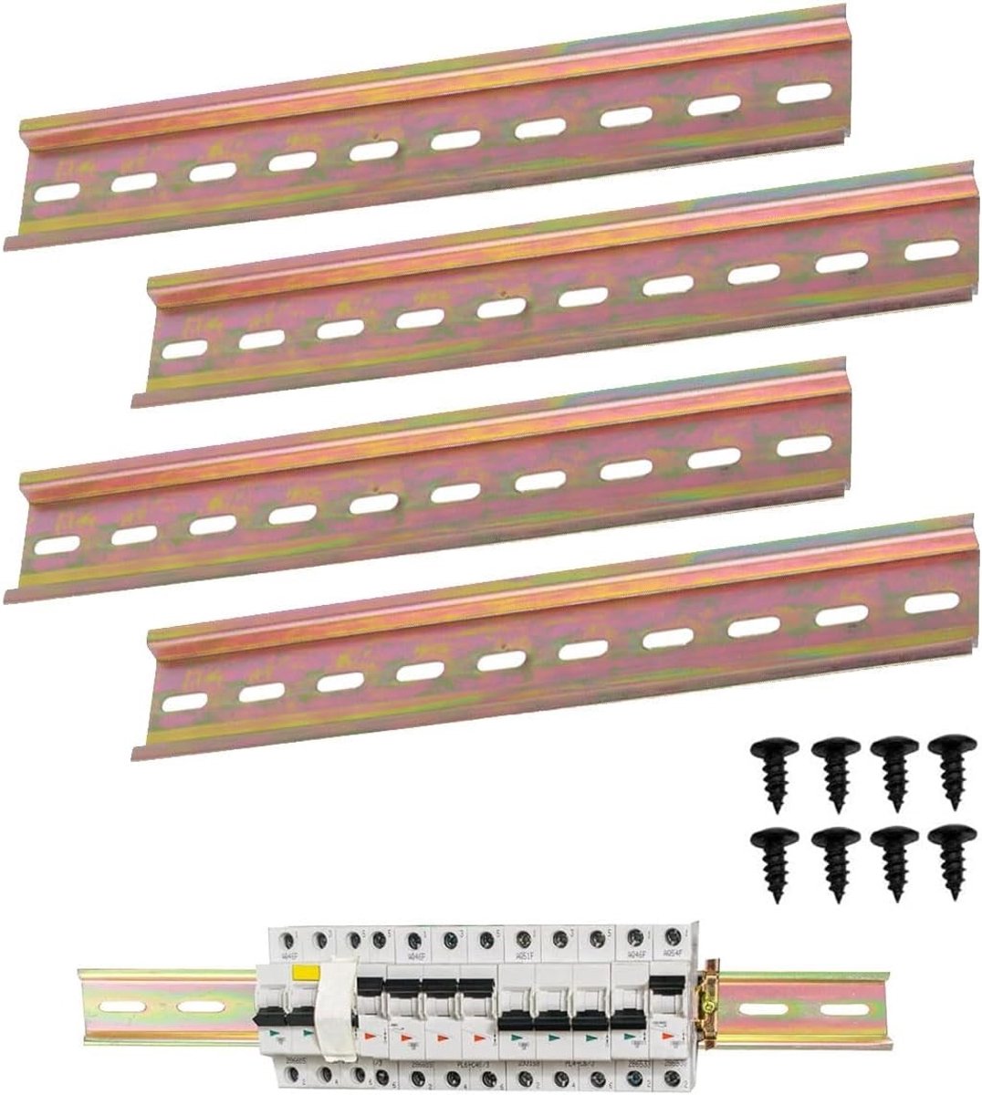 Roestvrijstalen schakelkast - Aluminium DIN-rail - 20 cm lang - U-vormige groeven - Voor elektrische installaties