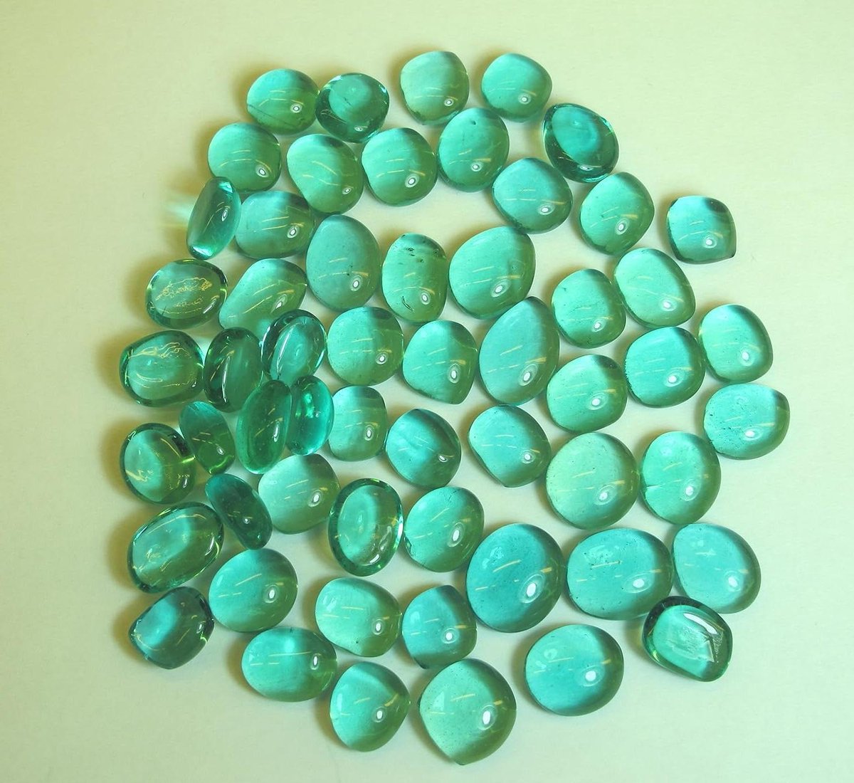 Glasnuggets - Sierstenen Moggelstenen - Huisdecoratie - Kwaliteitsglas - 13-15 mm - Turquoise