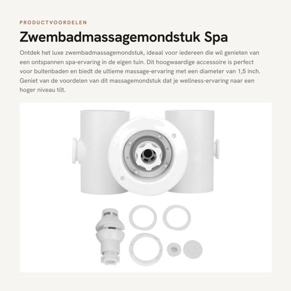 Massagemondstuk 1,5 Inch - Zwembadaccessoire - Spa Massagemondstuk - Buitenbad - Eenvoudige reiniging - Duurzaam ontwerp - Zwembadmondstuk