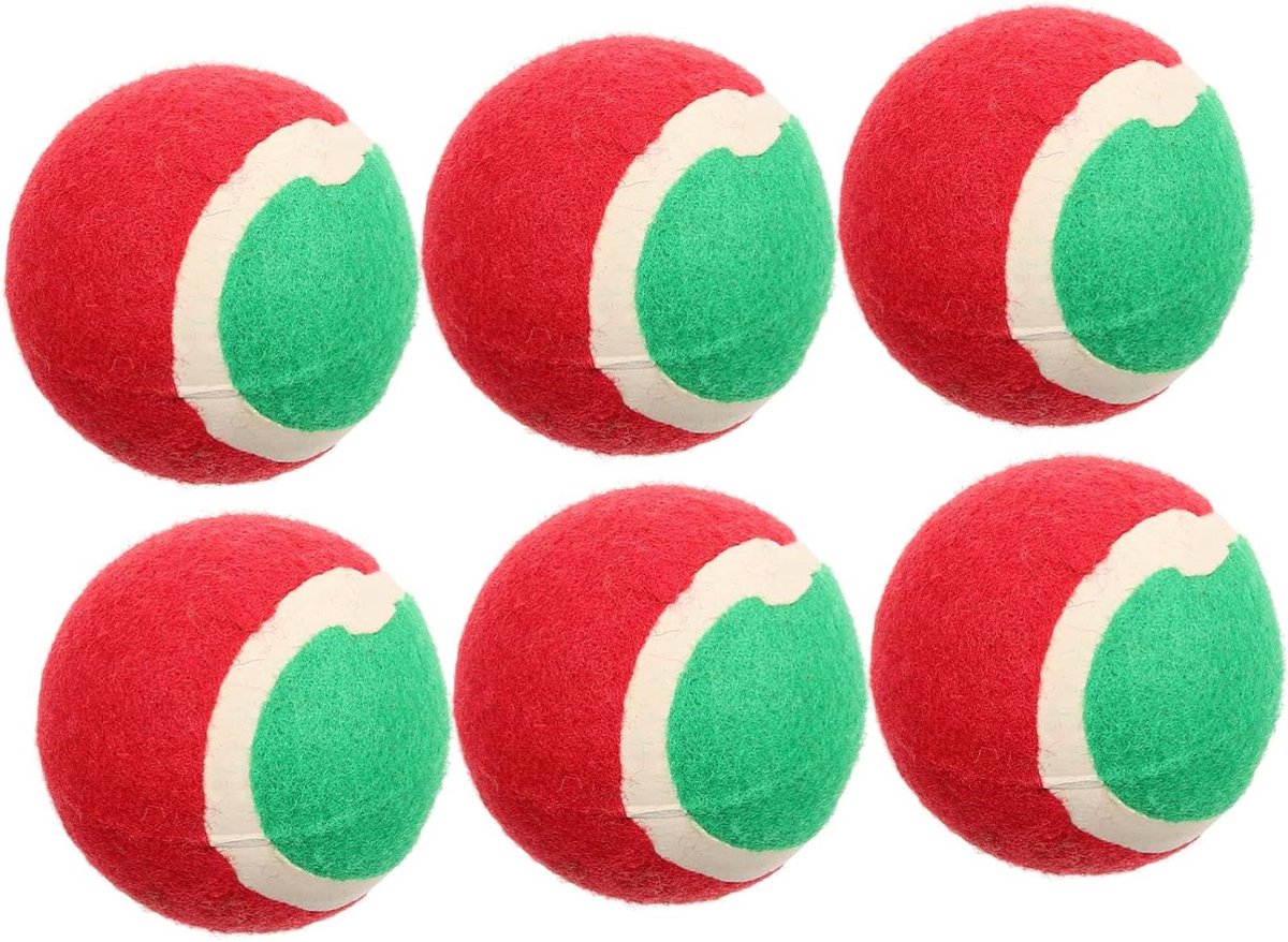 Kleine Tennisballen - Hondenballen Werpspeeltjes - Puppytraining Kauwspeelgoed - Duurzaam Bijtvast Rubber - 65 cm - Diverse kleuren
