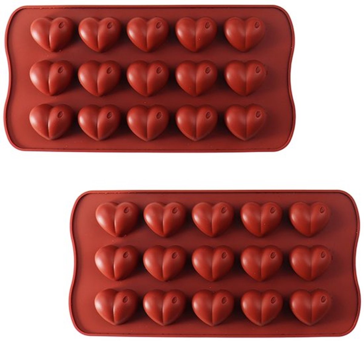 2 stuks liefdeshart cakevorm, hartvorm cakevorm, 3D liefdeshart diamantvormig, geschikt voor het maken van hartvormige bonbons (siliconen)