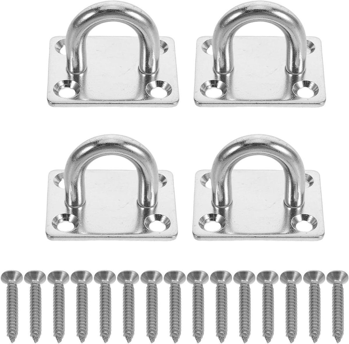 Hangmat Ophangset - Hangmat Bevestiging - Ontspannen Buiten - Roestvrij Staal - 180 kg Draagkracht - Zilver