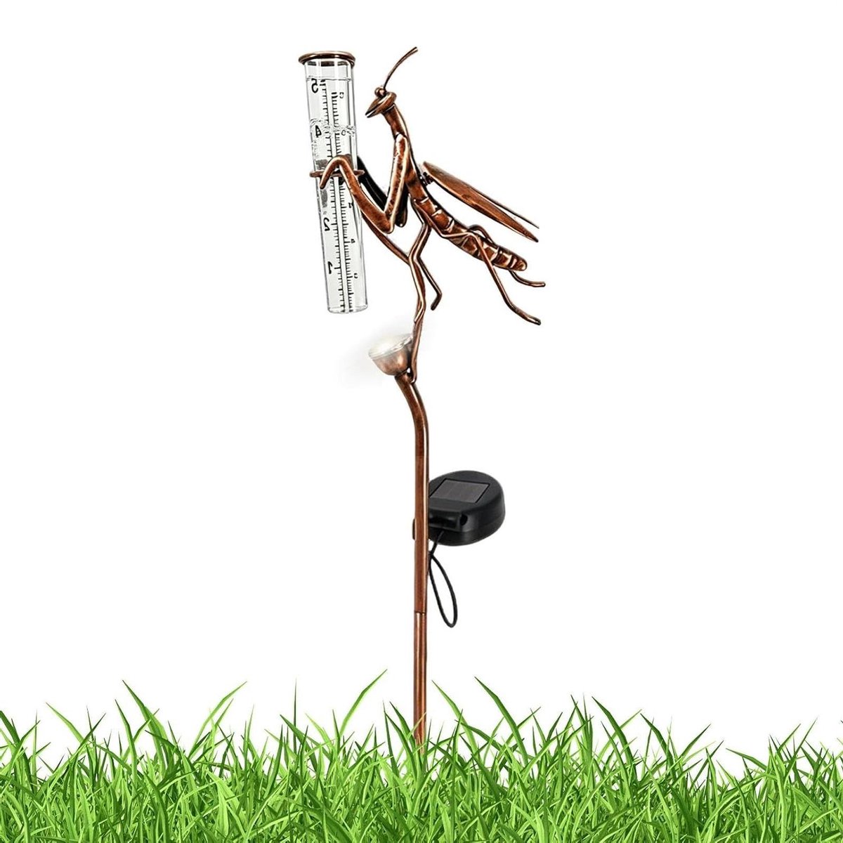 Regenmeter met Zonnelamp - Decoratieve Regenmeter - Tuinbeheer - Zonne-energie verlichting - 335 x 14 x 65 cm - Niet gespecificeerd