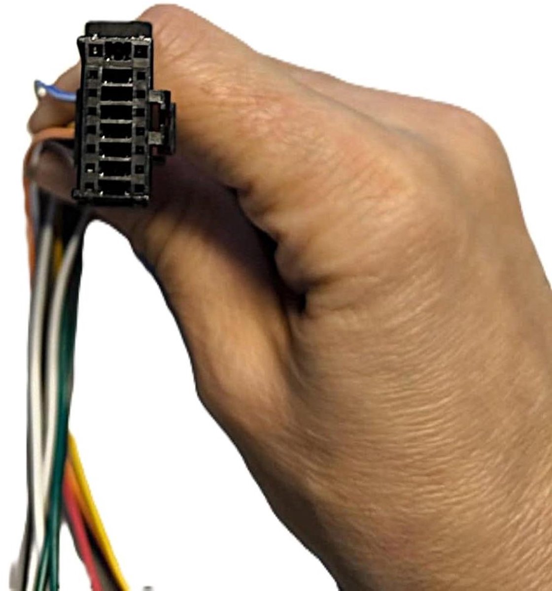 Autoradio ISO Kabel - Verbindingskabel Auto - Autoradio Installeren - 16-polige Connector - 23x10mm - Zwart