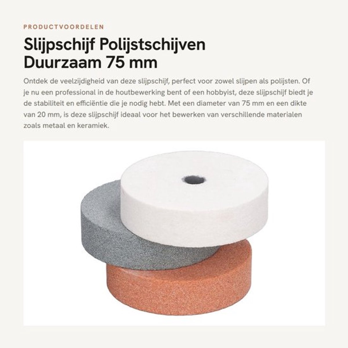 Slijpschijf 75 mm - 3 Stuks - Polijstschijven - Duurzaam Siliciumcarbide - Breed Gebruik - Voor Houtbewerking - Schuurschijf