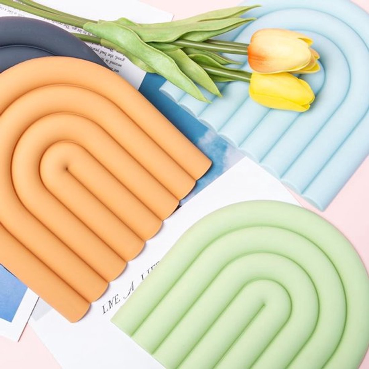 Onderzetters Hittebestendig - Pannenonderzetter - Antislip Onderzetters - Silicone - 4 Stuks - 15 x 15 cm - Pannenonderzetters
