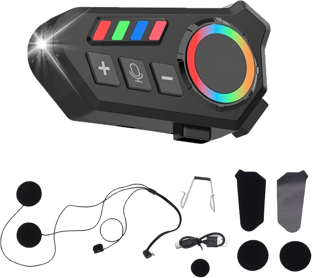 Motorhelm-headset - Zwart - Bluetooth 5.4 Draadloze Helmluidspreker met Ruisonderdrukking - Voor Motorfietsrijders
