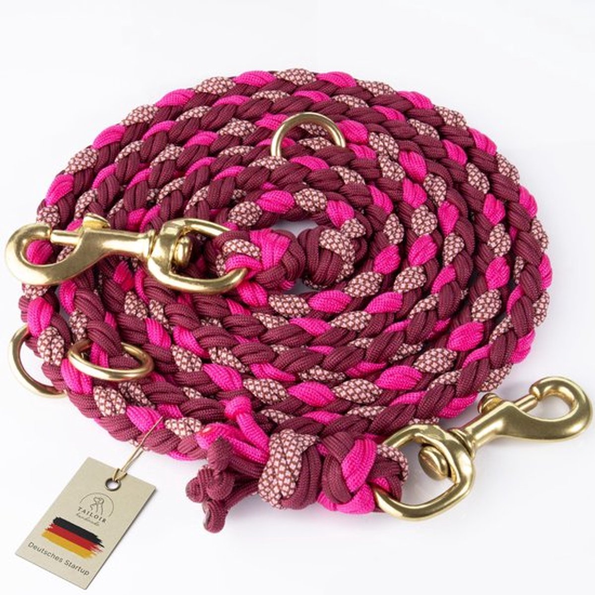 Hondenriem 2m - Verstelbaar Paracord - Bijtbestendig - Dubbele Clip - Anti Chew - Duurzaam en weerbestendig - Hondentuig