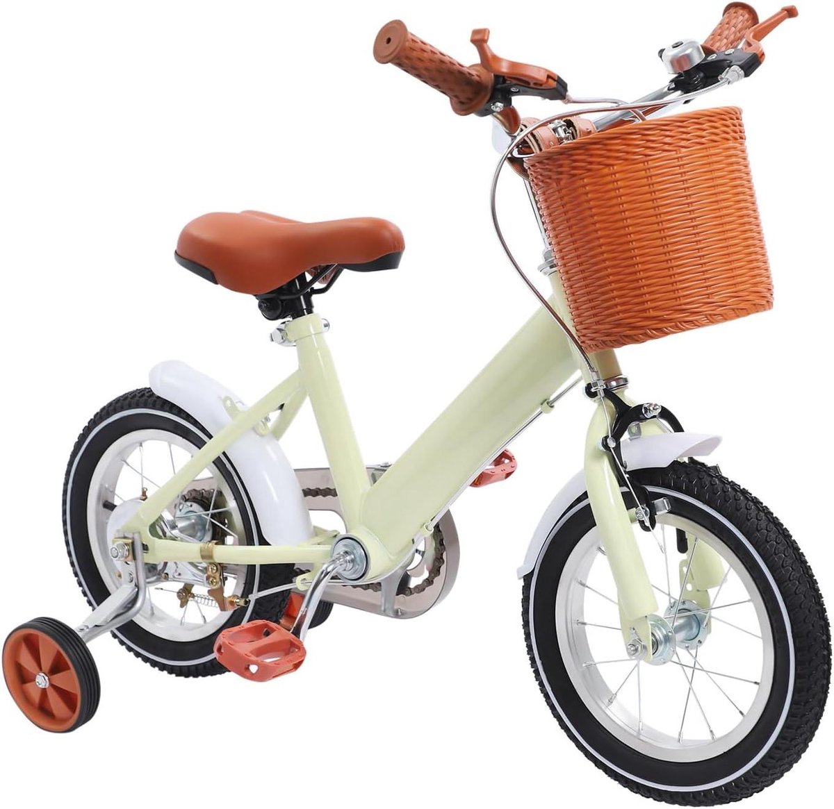 Kinderfiets 12 inch Loopfiets Balansfiets Leren Fietsen Met Steunwielen 12 inch Geel