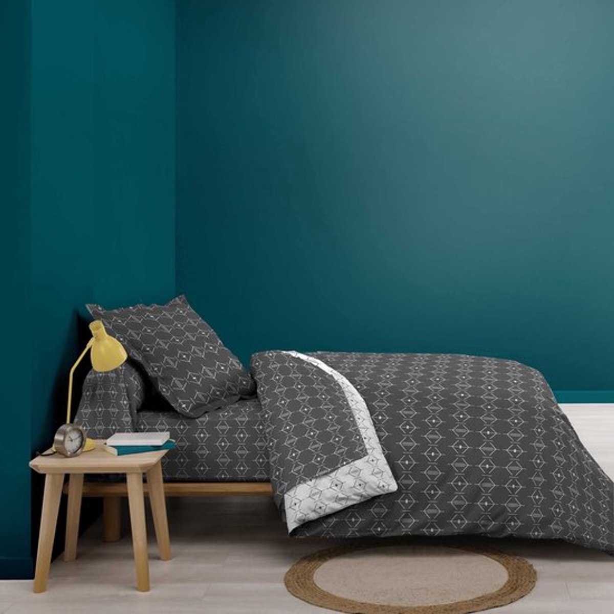 Dekbedovertrek 140 x 200 cm - 100% Katoen - Antraciet - Ademend - Zacht - Comfortabel - Beddengoed