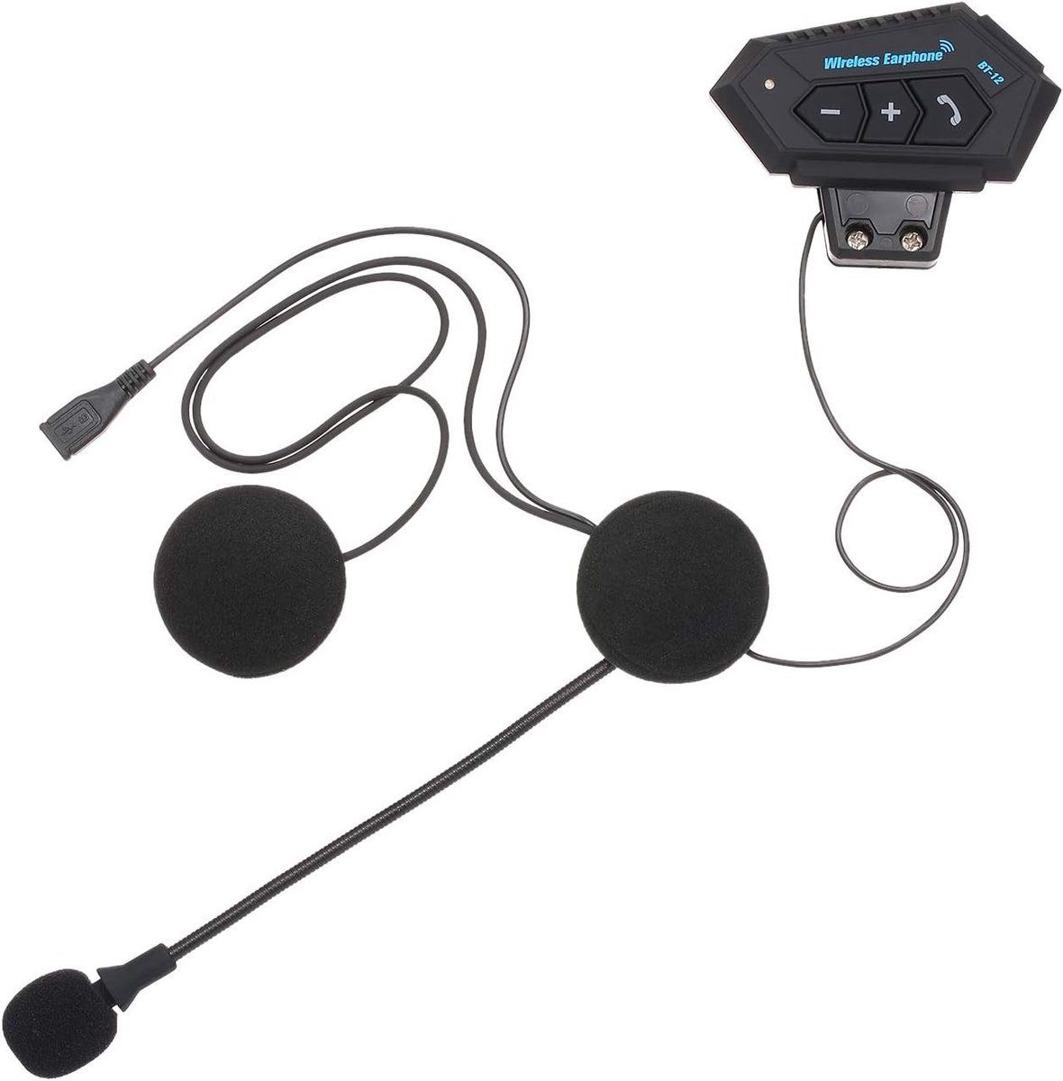 Motorhelm-headset - Zwart - Draadloos met Microfoon en USB Opladen - Bluetooth 4.0 + EDR - Voor Motorrijders