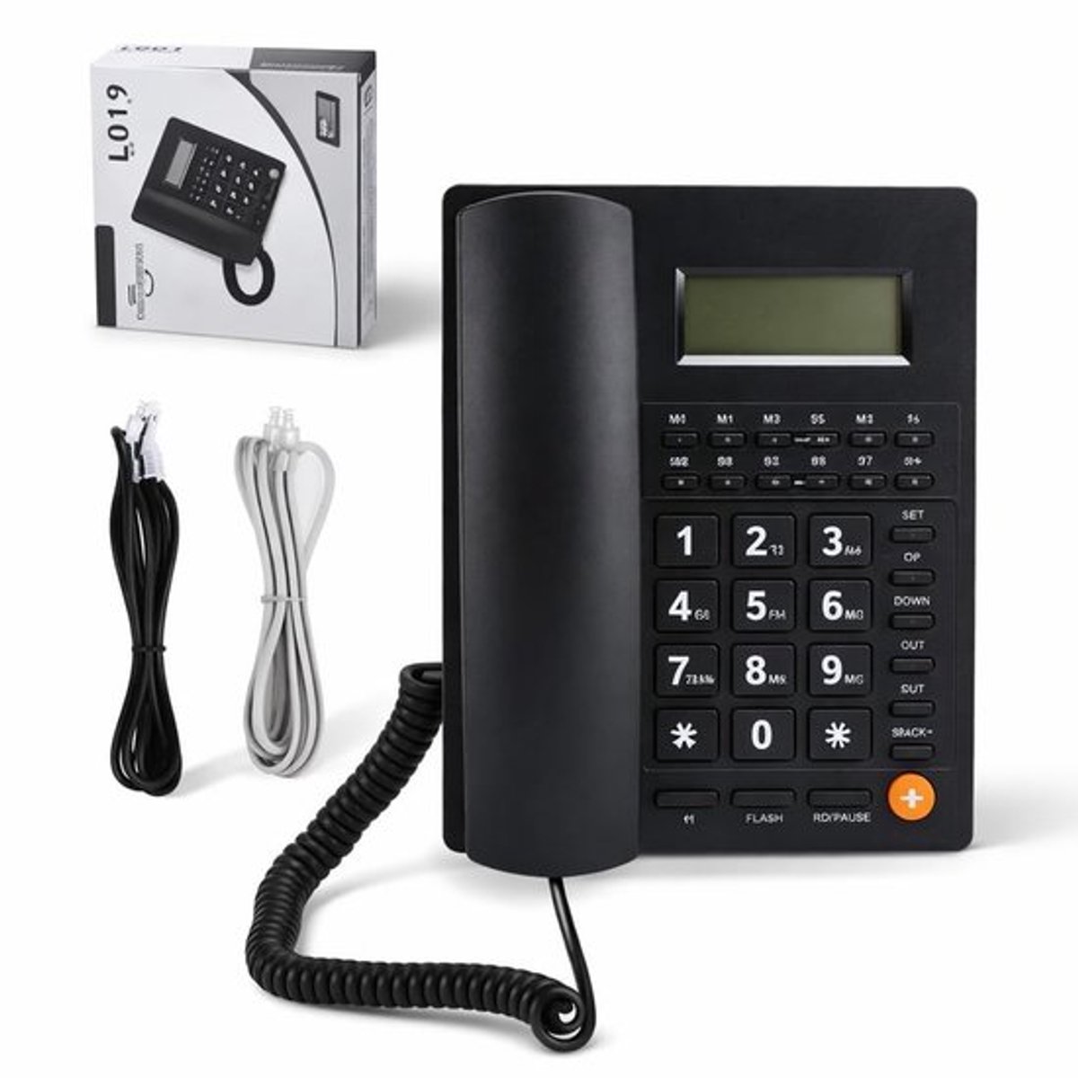Telefoon Grote Knop - Vaste Telefoon met Snoer - Handscalling Functie - HD-oproepkwaliteit - Duurzaam ABS-materiaal - Instelbaar Volume