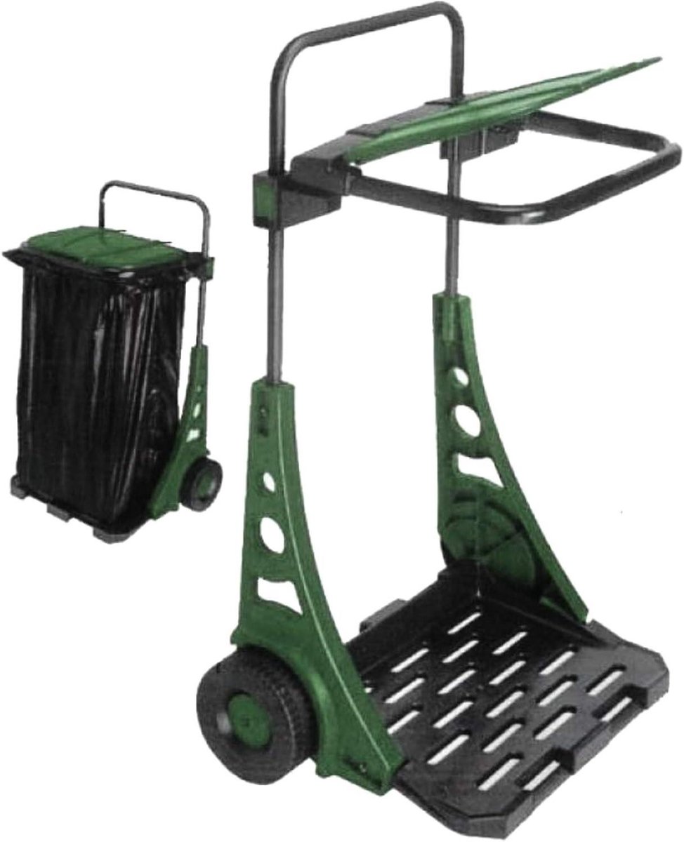 Tuinwagen - Afvalwagen Tuin - Tuinafval Verzamelen - Weerbestendig Kunststof - 90 x 53 x 38 cm - Celeste en Wit