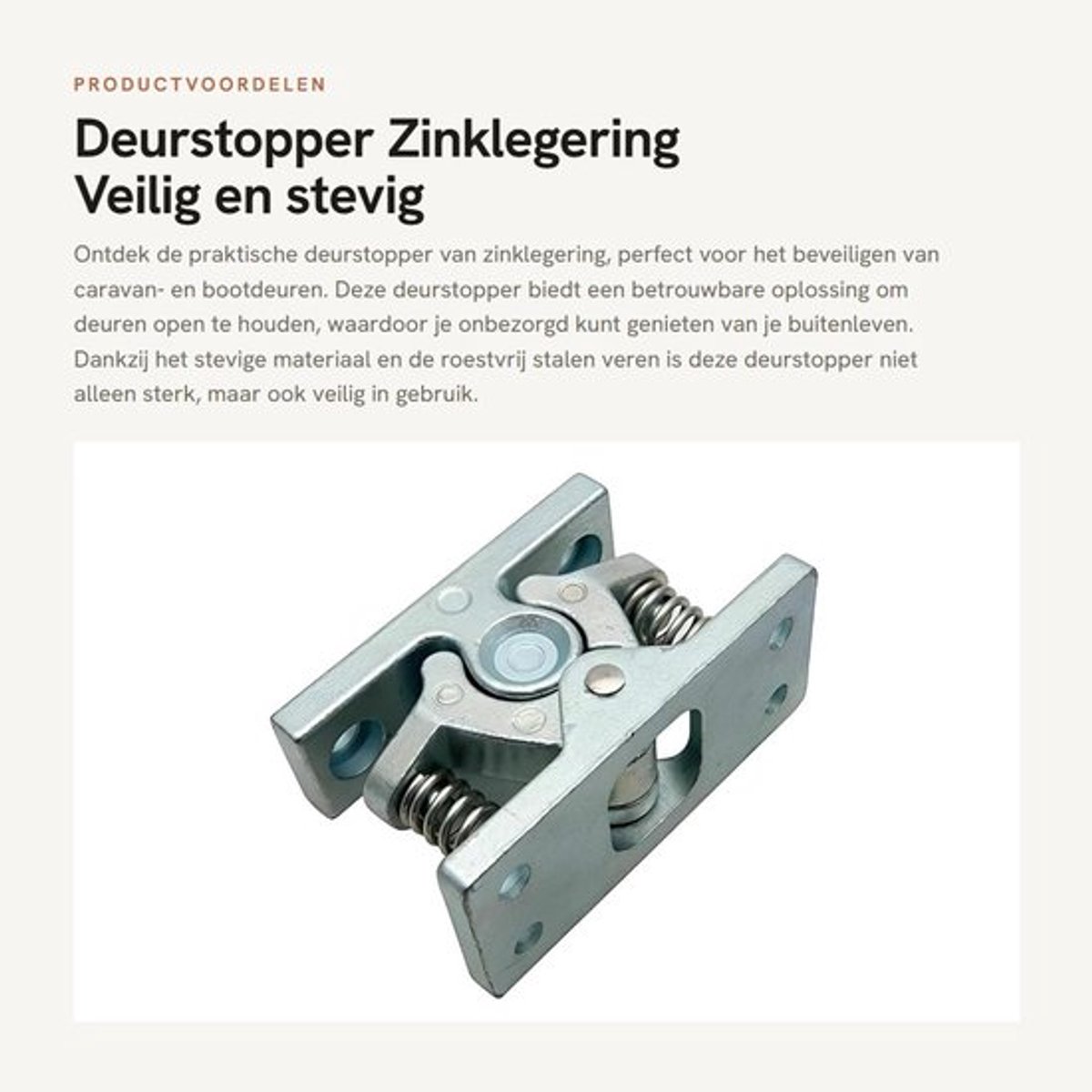 Deurstopper Zinklegering - Deurbuffer - Deurstoppers voor Buiten - Deurvastzetter - Deurstopper voor Caravan - Roestvrij Stalen Veren - Deurhouder