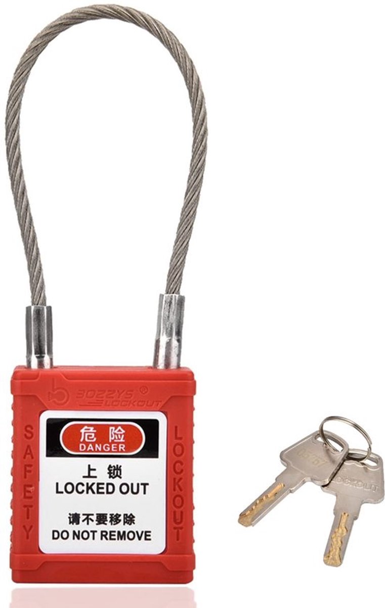 Lockout Tagout Sloten - Veiligheid Hangslot - Duurzaam en Corrosiebestendig - Rood - Niet-Geleidend - Voor Beveiliging van Machines - 1 E...